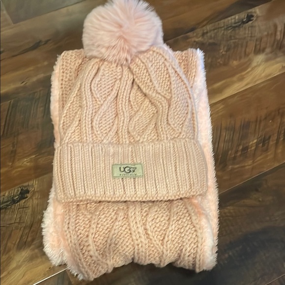 UGG Accessories - UGG Pink Cable Knit Beanie Hat